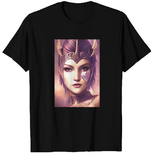 Warrior princess wearing gothic plate dark fantasy T Shirts