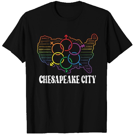 Chesapeake City Pride Month Pride Flag LGBT Commun T Shirts