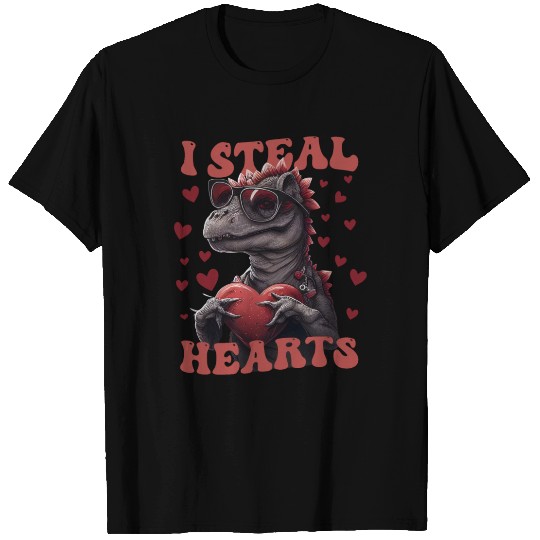 I Steal Hearts Dinosaur Valentine's Day T Shirts
