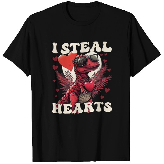 I Steal Hearts Dinosaur Valentine's Day T Shirts