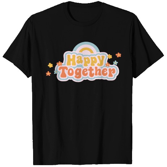 Yellow And Orange Simple Typography Happy Together T Shirts