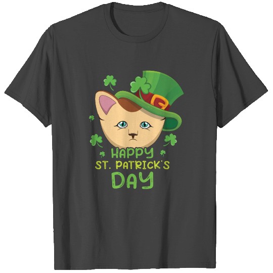 Kawaii Cat Happy Saint Patrick Day T Shirts