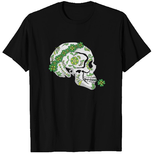 Flower Sugar Bone Shamrock Saint Patrick Day T Shirts