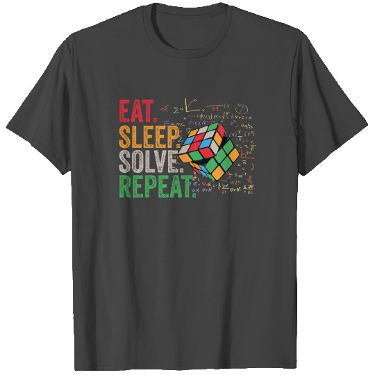 Eat Sleep Solve Repeat Math Speed Cubing Genie T Shirts