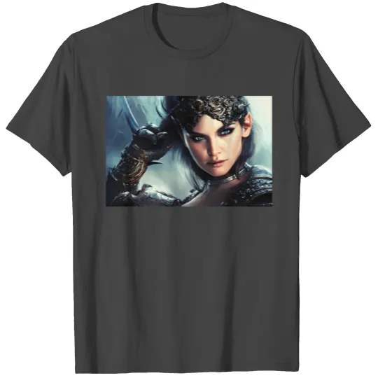 Warrior princess wearing gothic plate fantasy art T Shirts