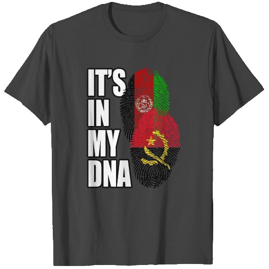 Angolan And Afghanistan Mix Heritage DNA Flag T Shirts