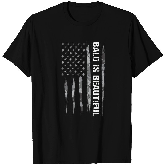 Bald Is Beautiful - American Flag T Shirts