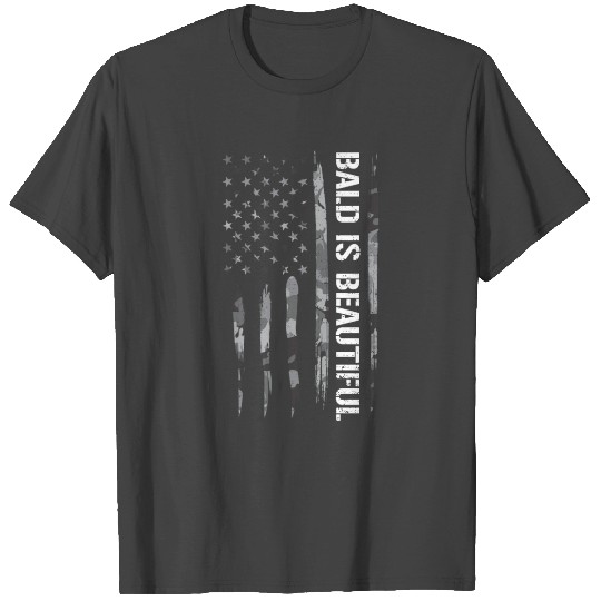 Bald Is Beautiful - American Flag T Shirts