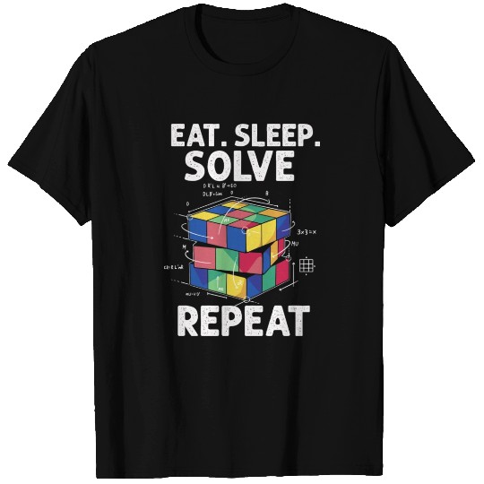 Eat Sleep Solve Repeat Math Speed Cubing Genie T Shirts