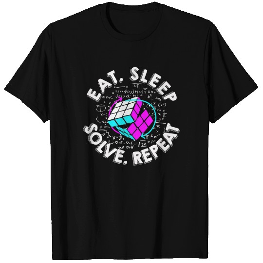 Eat Sleep Solve Repeat Math Speed Cubing Genie T Shirts