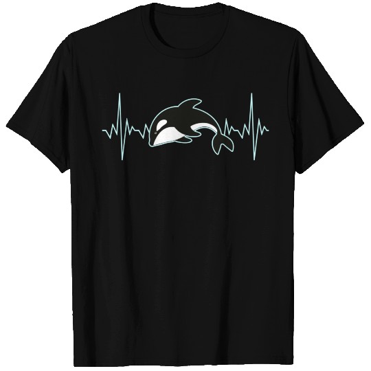 Orca Whale Heartbeat T Shirts