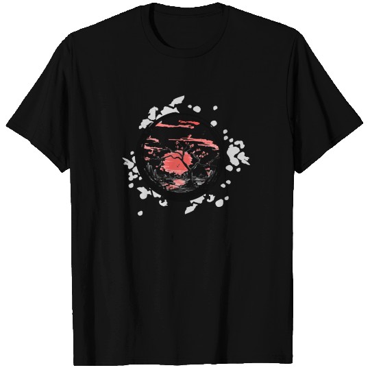 Zen Circle Japanese Landscape Aesthetic T Shirts