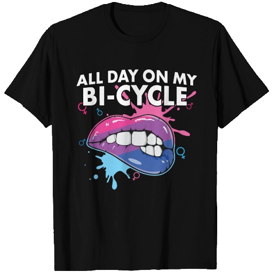 All Day On My Bi-cycle Bisexual Rainbow Pride LGBT T Shirts