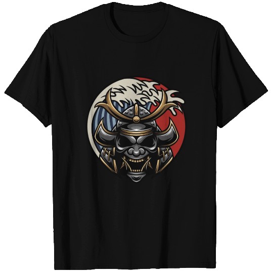 Samurai japan graphic grey mask T Shirts