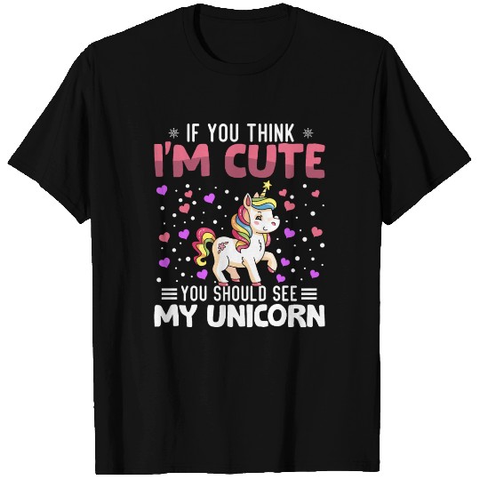 Unicorn Heart Valentine's Day Animal For Womens T Shirts