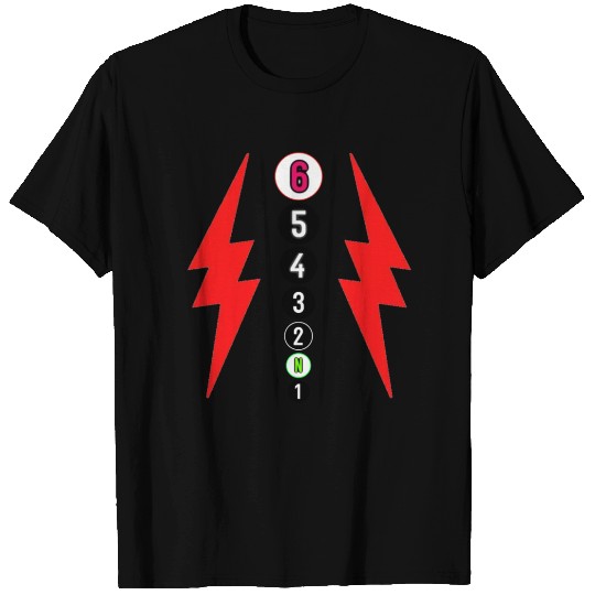 RED LIGHTNING BOLT MOTORCYCLE SHIFT PATTERN T Shirts