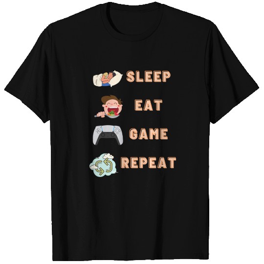sleep eat game repeat PlayStation T Shirts