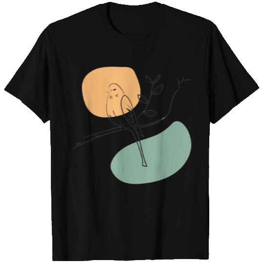 Line Bird Vector Hand Drawn Sketch Heron Decorativ T Shirts