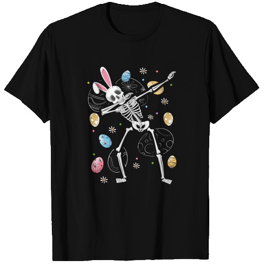 Happy Easter Funny Dabbing Bunny Skeleton T Shirts