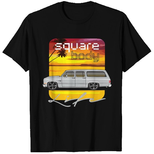 square Light Silver T Shirts