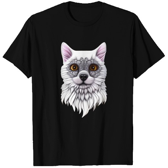 Stylized White Fantasy Dog Head T Shirts