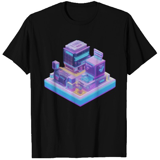 Future Modern City Colorful T Shirts