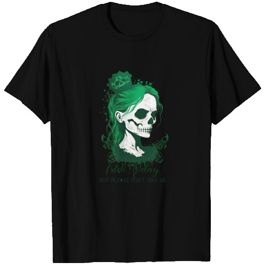 Womens St Patricks Day Irish Skull Green Shamrock T Shirts