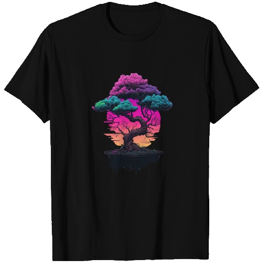 Synthwave Bonsai Tree T Shirts