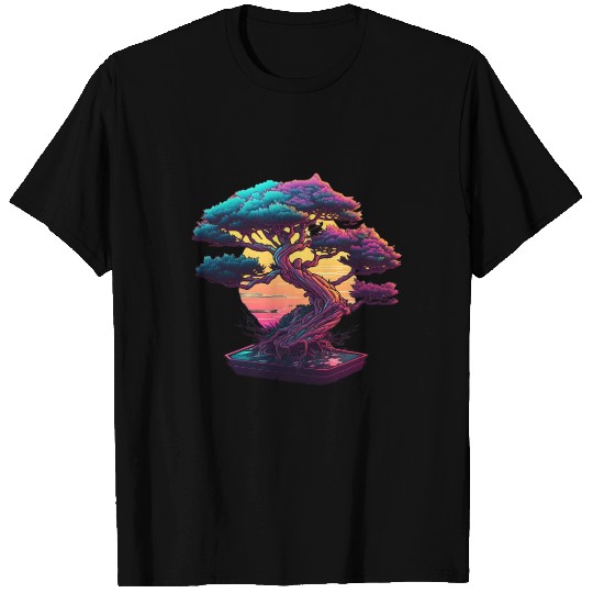 Synthwave Bonsai Tree T Shirts