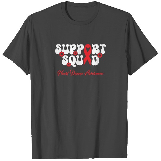 Support squad Heart Disease Awareness T Shirts