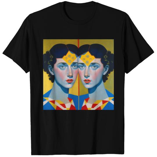 Symmetrical baroque painting blue and yellow T Shirts