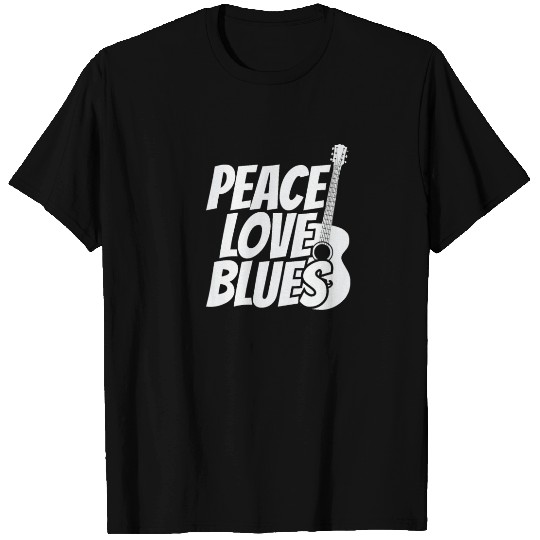 Peace Love Blues Music Trumpet T Shirts