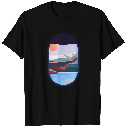 Wanderlust Travel Plane Window Landscape Nature T Shirts