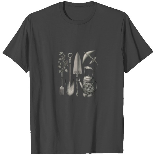 Florist Gardener Dad Grayscale Gardening Tools T Shirts