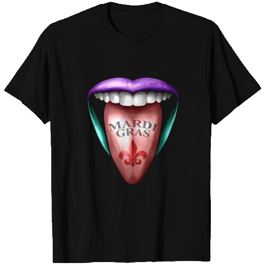 Out Stretched Tongue For Mardi Gras T Shirts