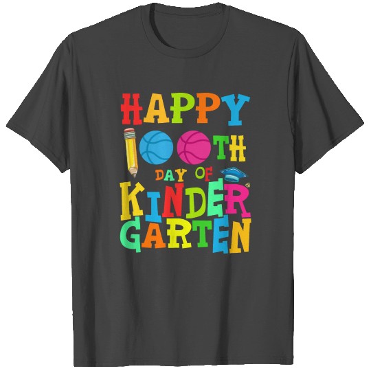 100 Days of Kindergarten 100th Day of School Kids T Shirts