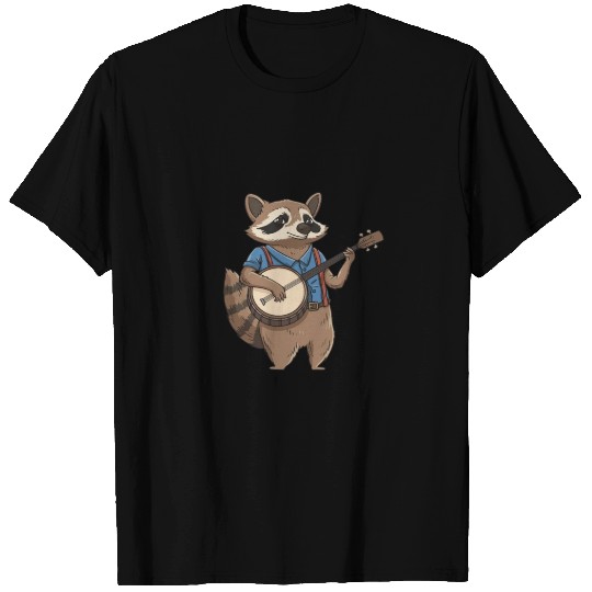 Raccoon Banjo Musician Design for Bluegrass T Shirts
