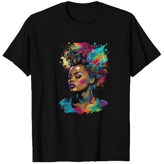 Black Queen Afro Melanin pop Art Black History T Shirts