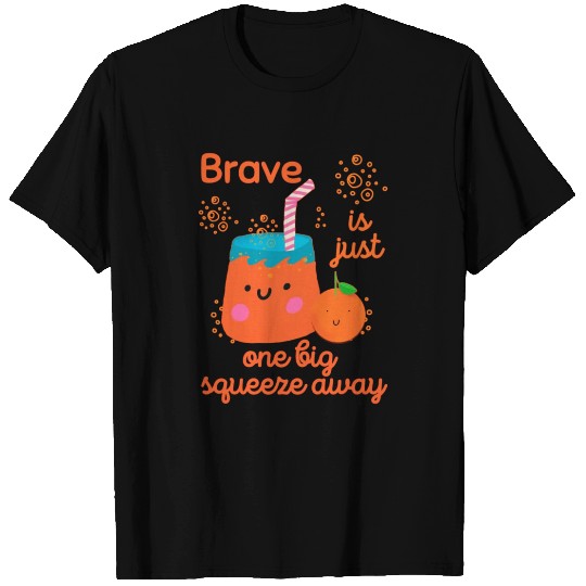 Cute Kawaii Orange Juice Bravery T Shirts