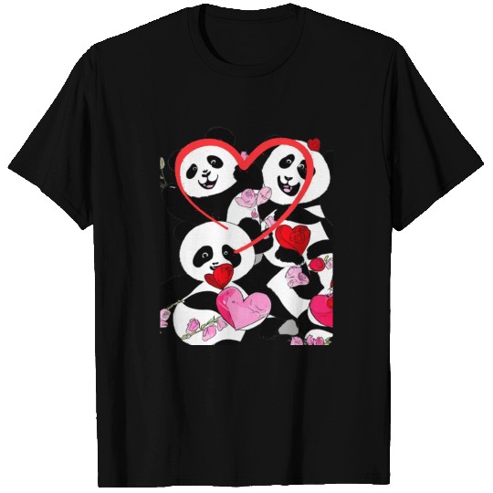 Happy Panda Valentine T Shirts