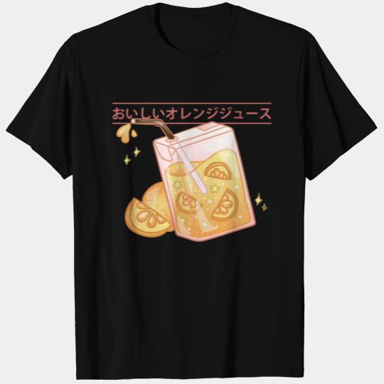 Cute Kawaii Orange Juice Soda Japanese Drinks Anim T Shirts