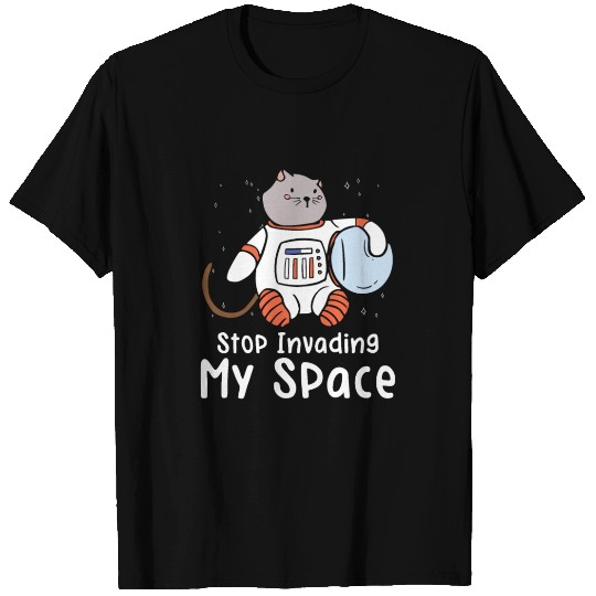 Space Purring Cat Astronaut Cat Lover Spaceship T Shirts