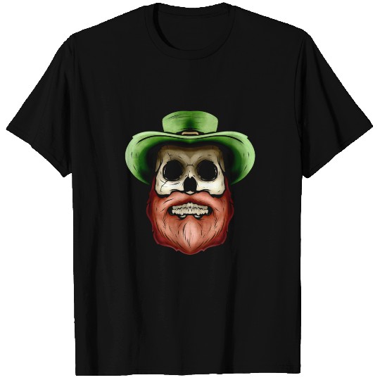 Skull With Green Hat And Red Beard For St T Shirts