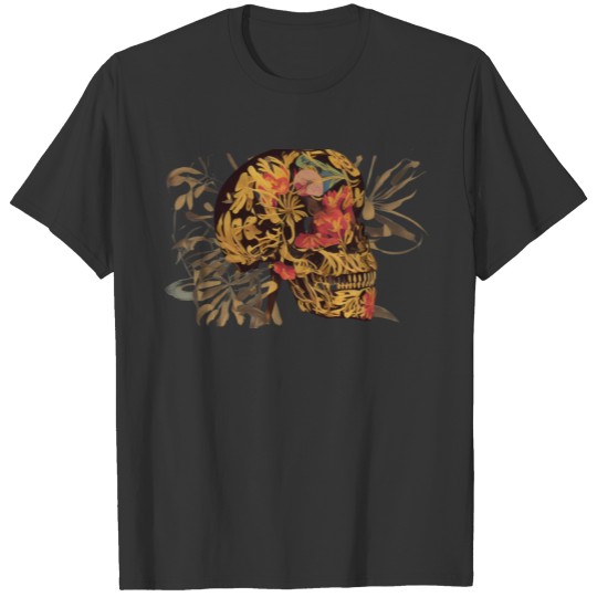 floral butterfly skull art illustration abstract T Shirts