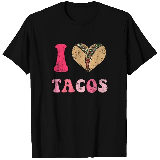 Vintage I Love Taco Valentine, Groovy I Heart Taco T Shirts
