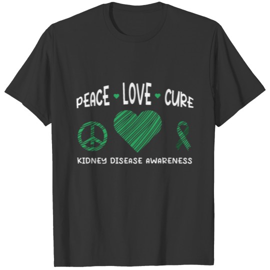 Love Wear Green Kidney Disease Awareness Month T Shirts