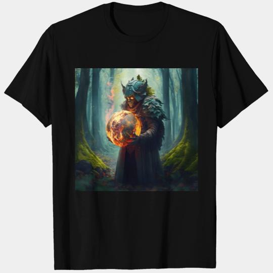 Wizard forest magician fairy tale fireball magic T Shirts
