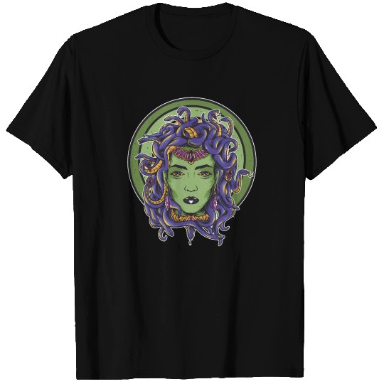 Medusa Head Gorgo Snake Hair Greek Mythology T Shirts