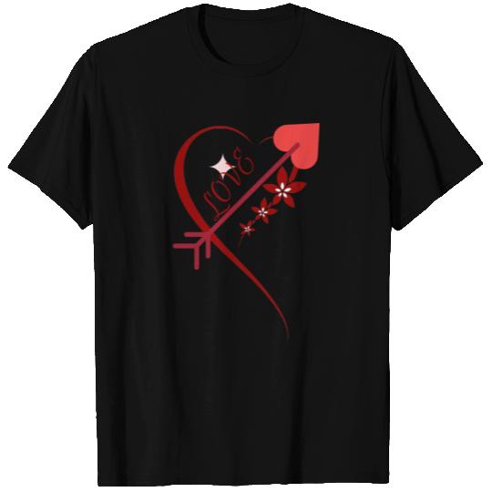 Red floral cupid arrows heart Valentine's day T Shirts