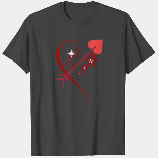 Red floral cupid arrows heart Valentine's day T Shirts
